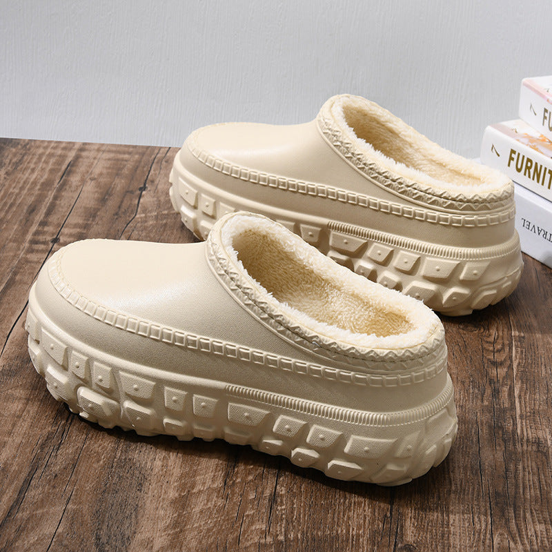 Resin Sole Fur Slippers