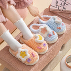 New Women's Cartoon Extra Thick Fleece-lined Home Cotton Slippers