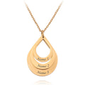 Personalized 3 Names Droplet Necklace