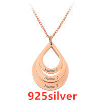 Personalized 3 Names Droplet Necklace