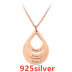 Personalized 3 Names Droplet Necklace