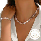 Leaf Necklace-Bracelet Set
