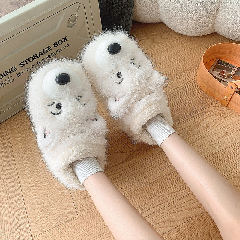 Ankle Wrap Cotton Slippers Female Interior Home Insulated Cotton-padded Shoes