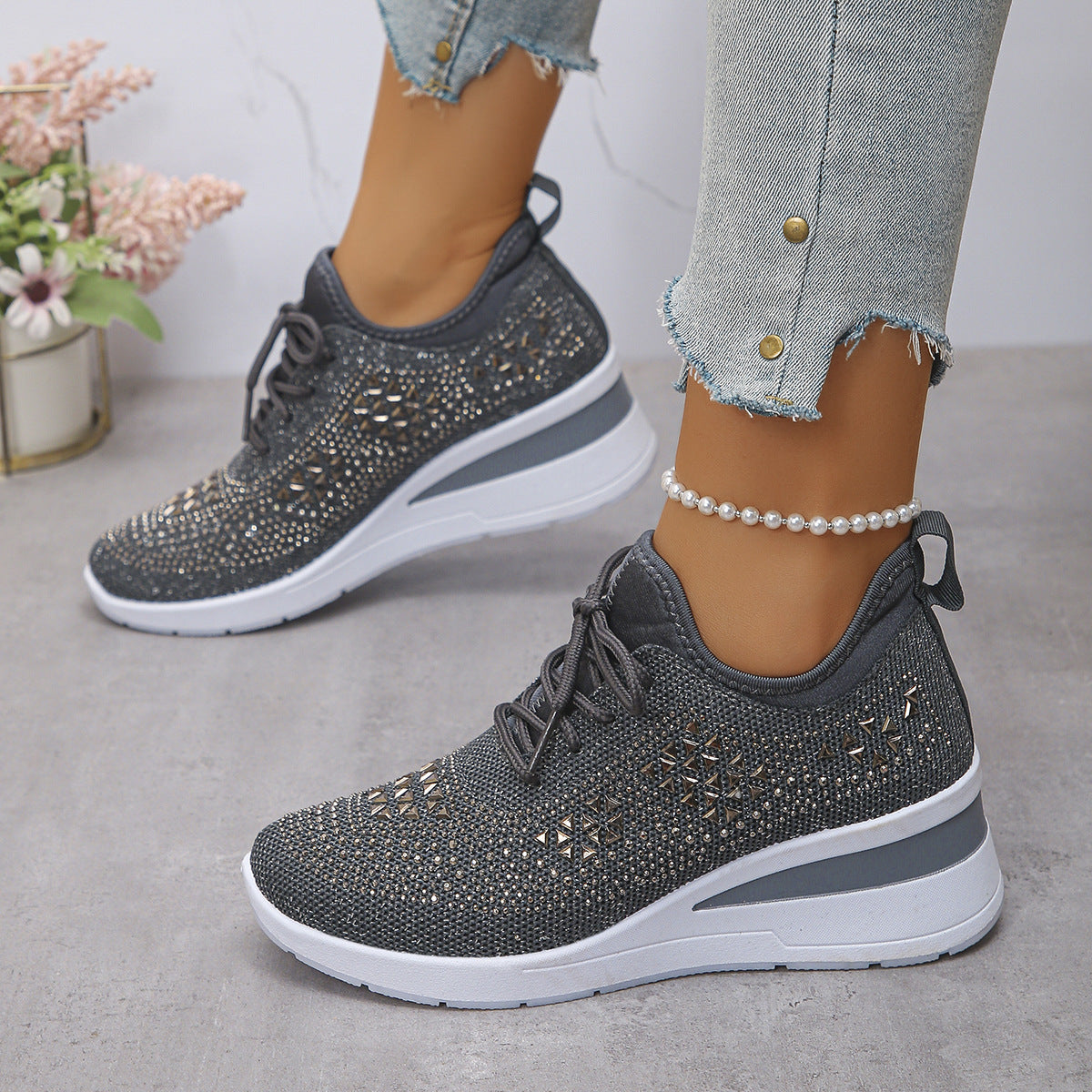Rhinestone Cushion Sneakers