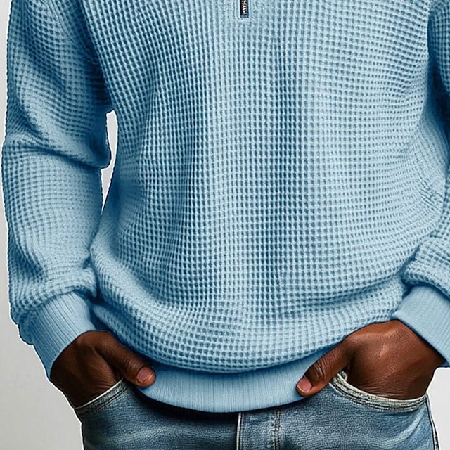 Waffle Quarter-Zip Sweater