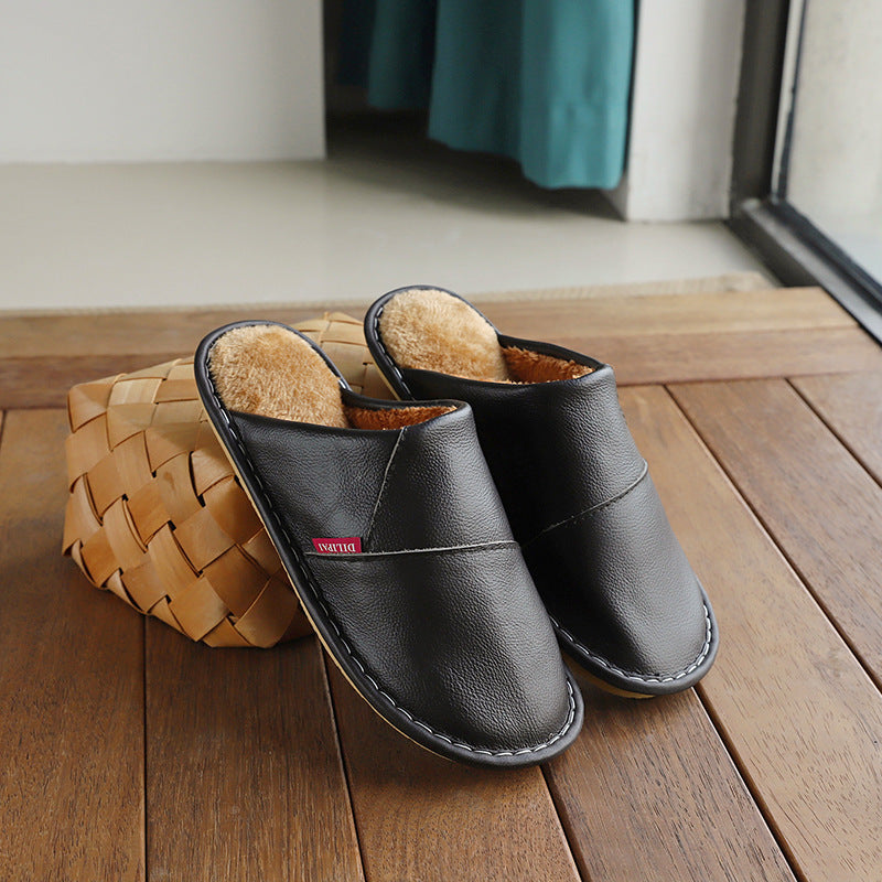 Non-slip Leather Slippers