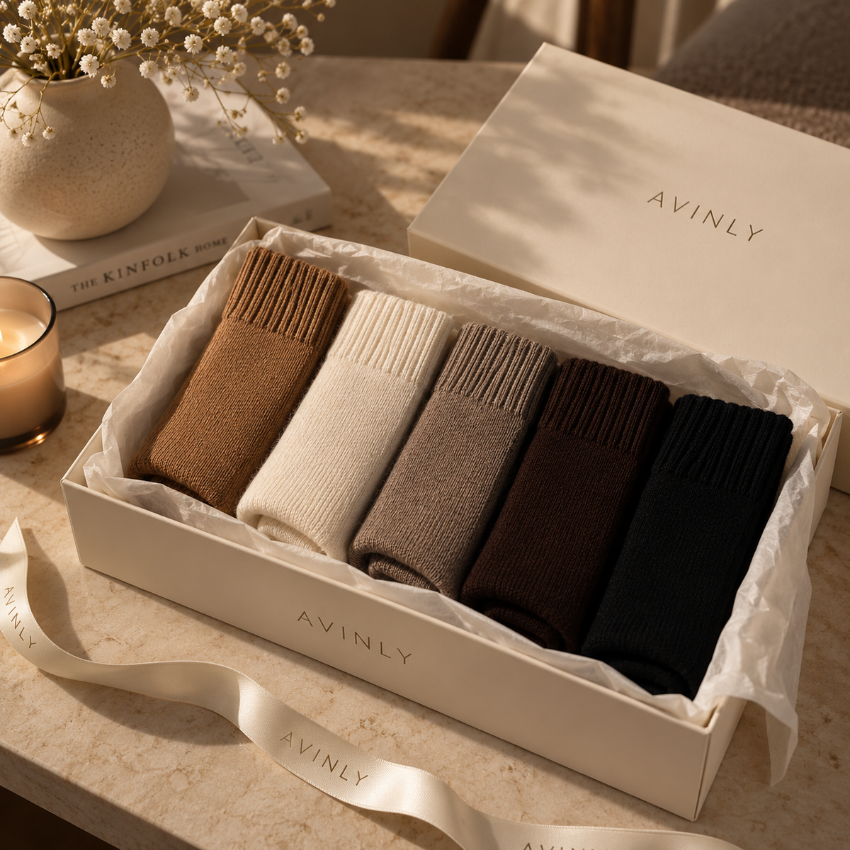 Avinly Cozy Sweater Socks (5-Pair Set)