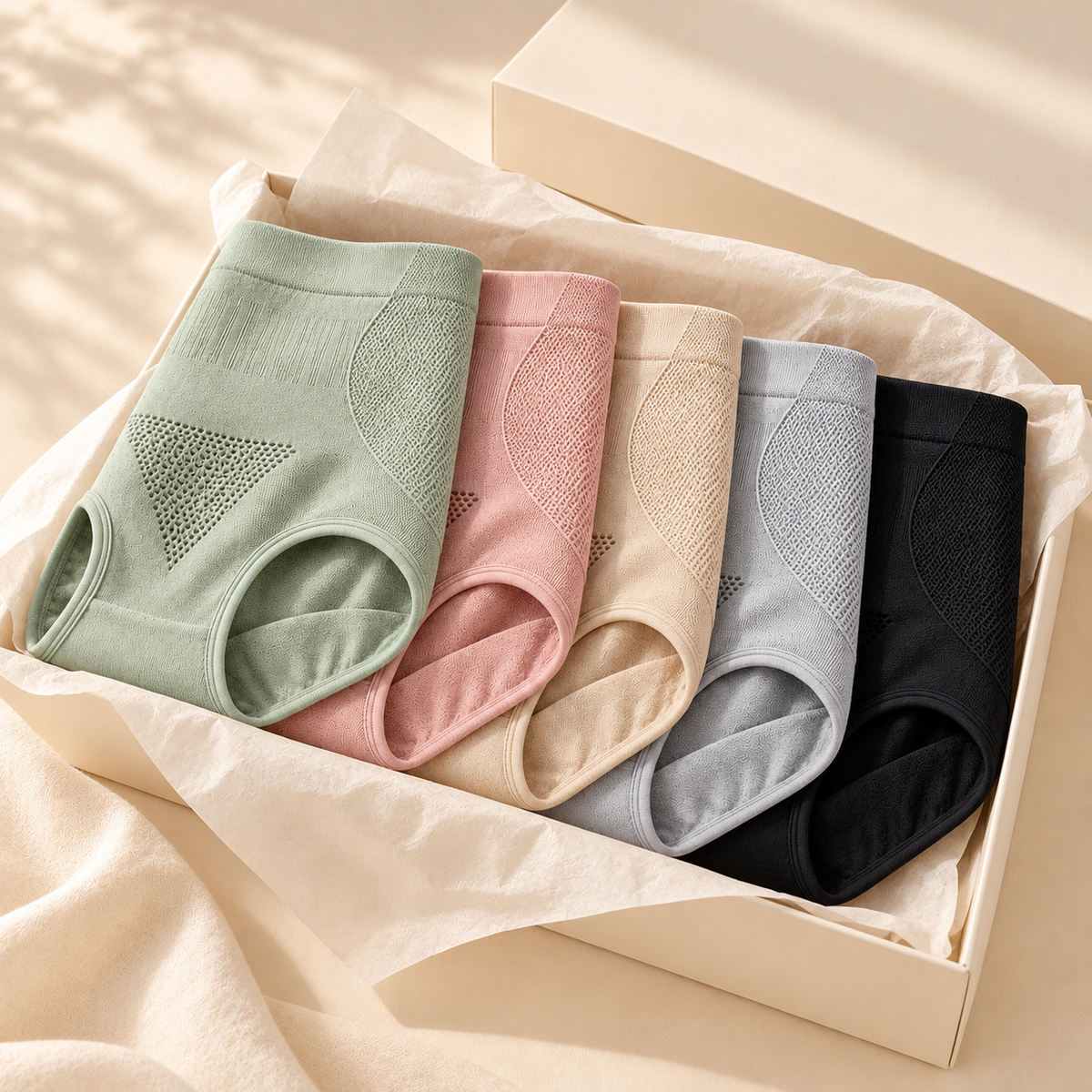 High-Waist Seamless Briefs (5-Pack)