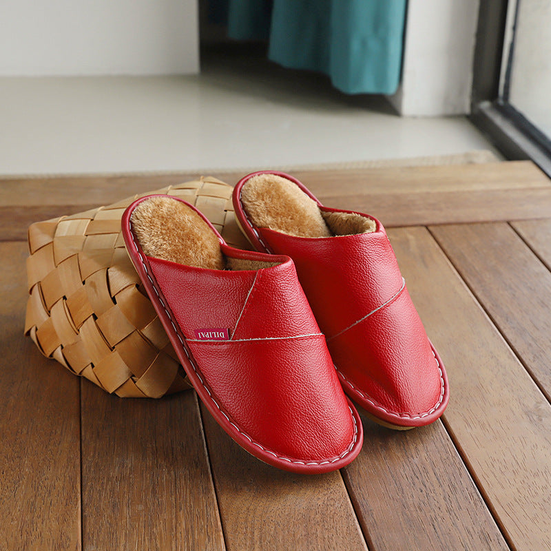 Non-slip Leather Slippers