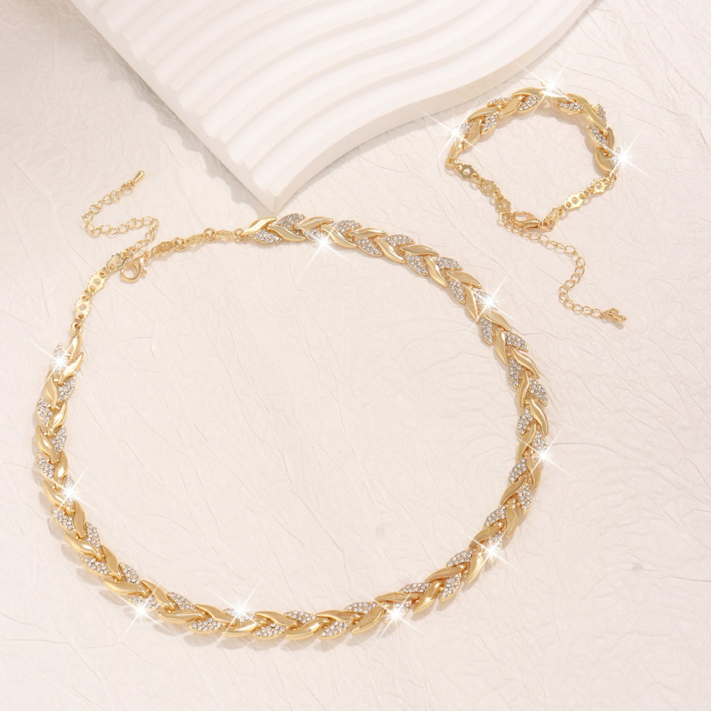 Leaf Necklace-Bracelet Set
