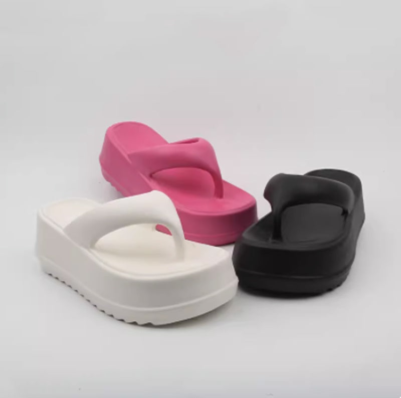 Thick Soled Flip-flops For Female Summer Wear Small High Heel Sandals