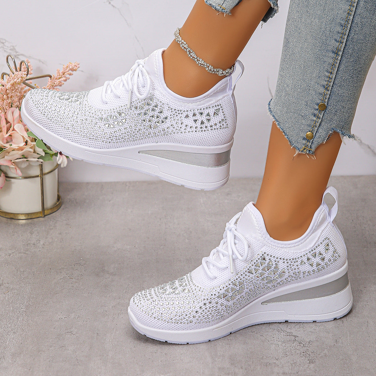 Rhinestone Cushion Sneakers